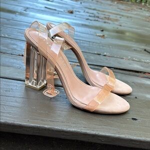Gianni Bini Clear and Nude Heels